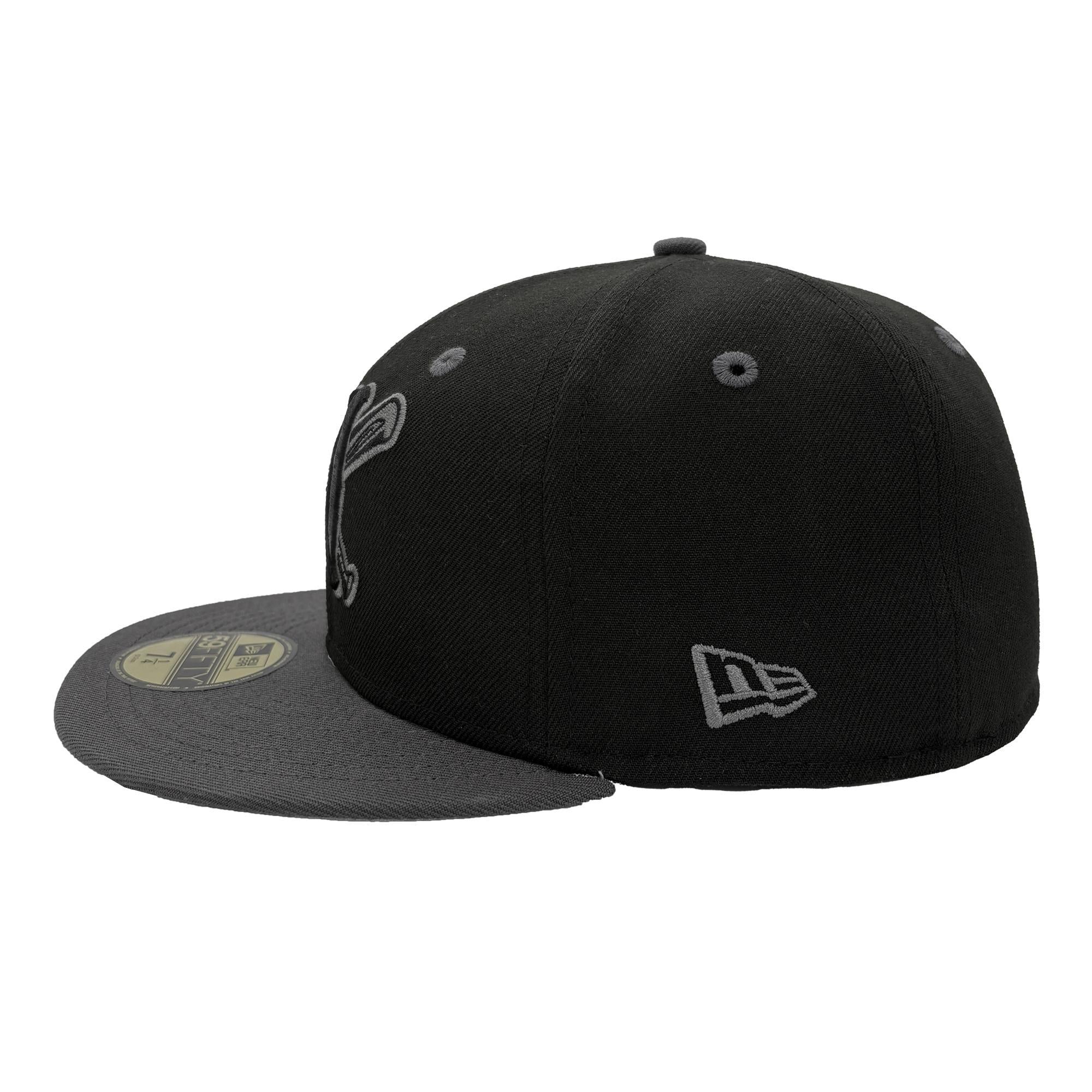 Nashville Sounds New Era 59FIFTY Black Dark Graphite N Crossed Bats Hat - Image 5